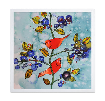Red Birds With Berries