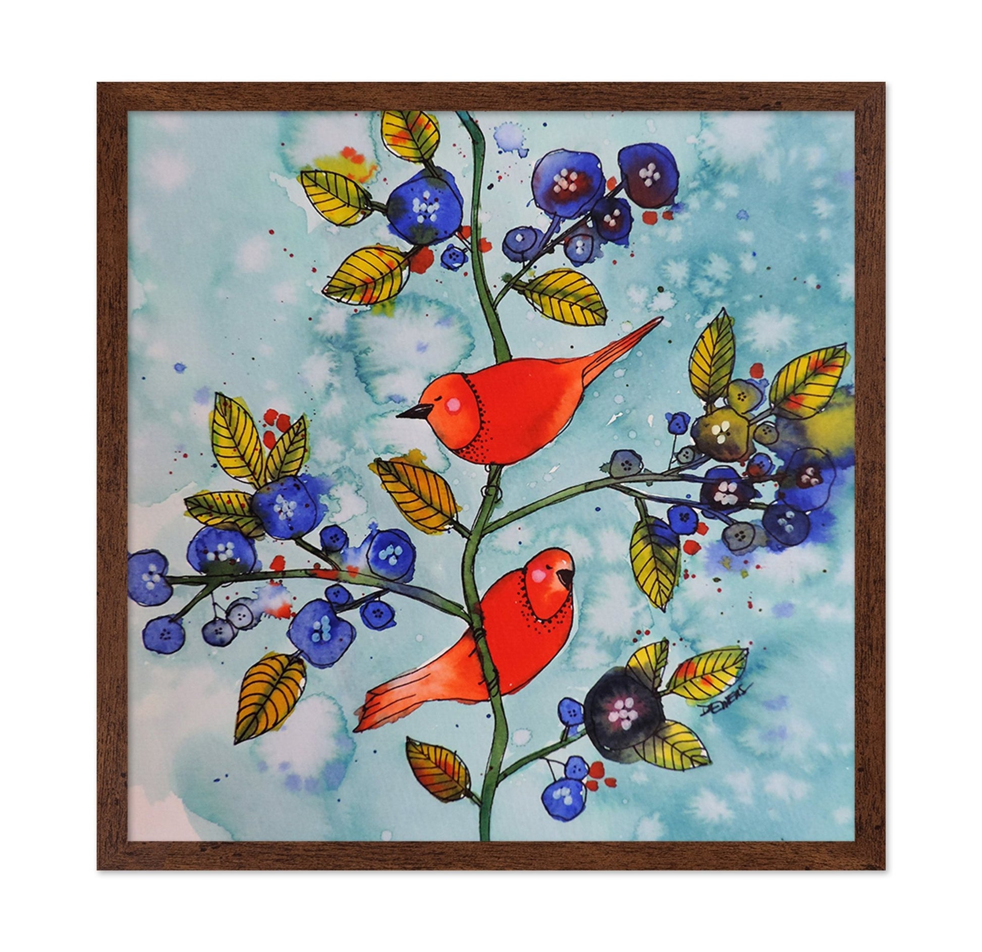 Red Birds With Berries