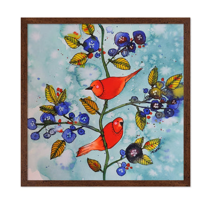 Red Birds With Berries