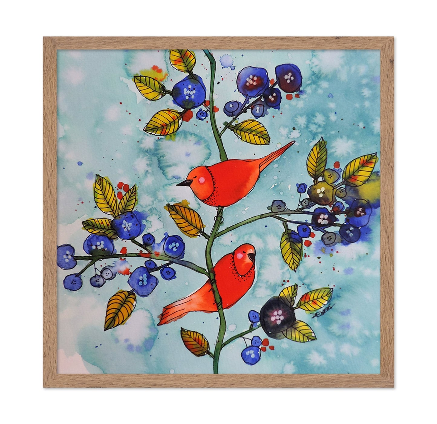 Red Birds With Berries