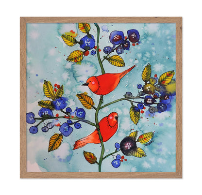 Red Birds With Berries