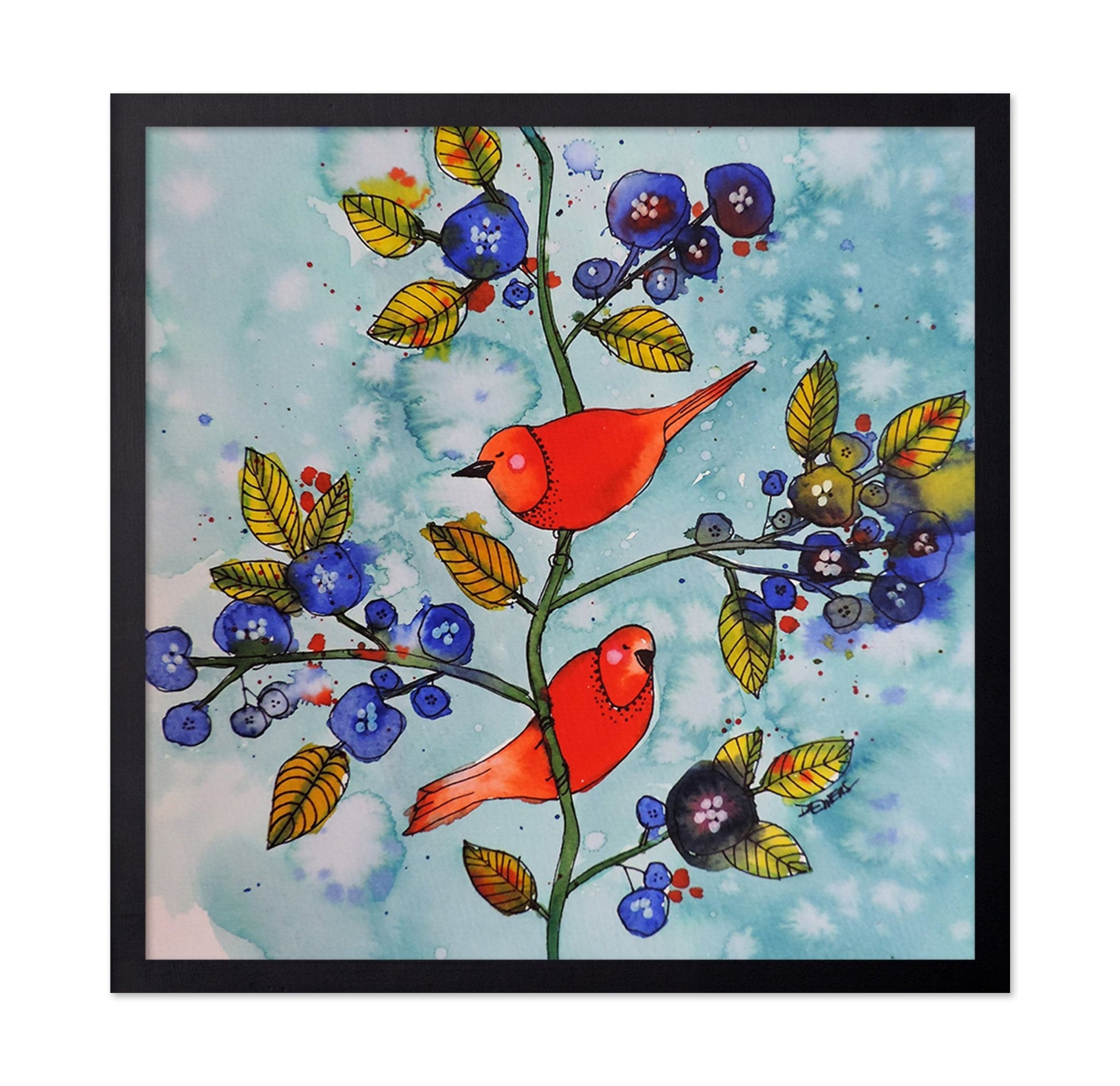 Red Birds With Berries