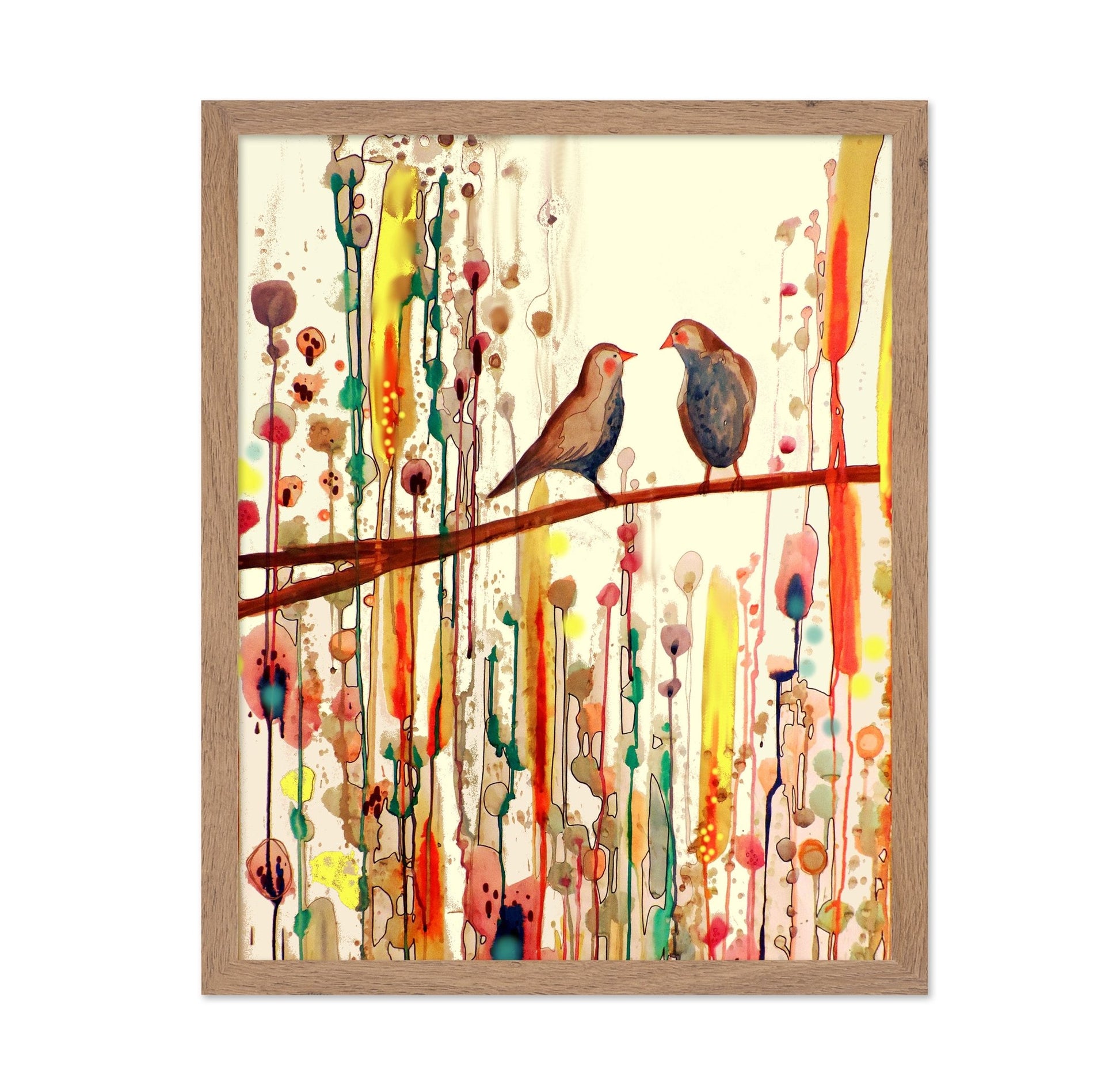 Quiet Birds On Branch