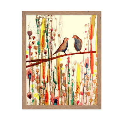 Quiet Birds On Branch