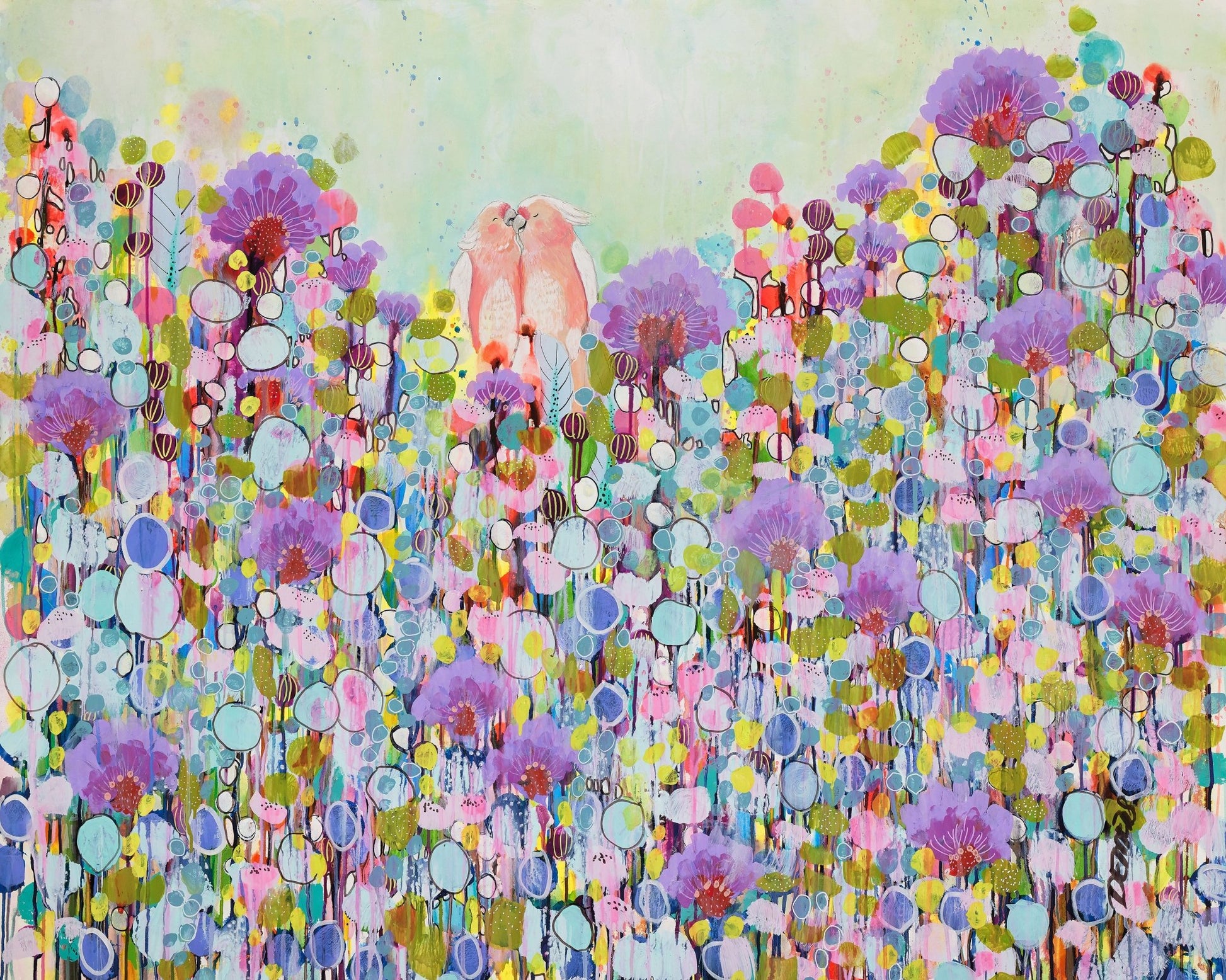 Lovebirds In Bloom