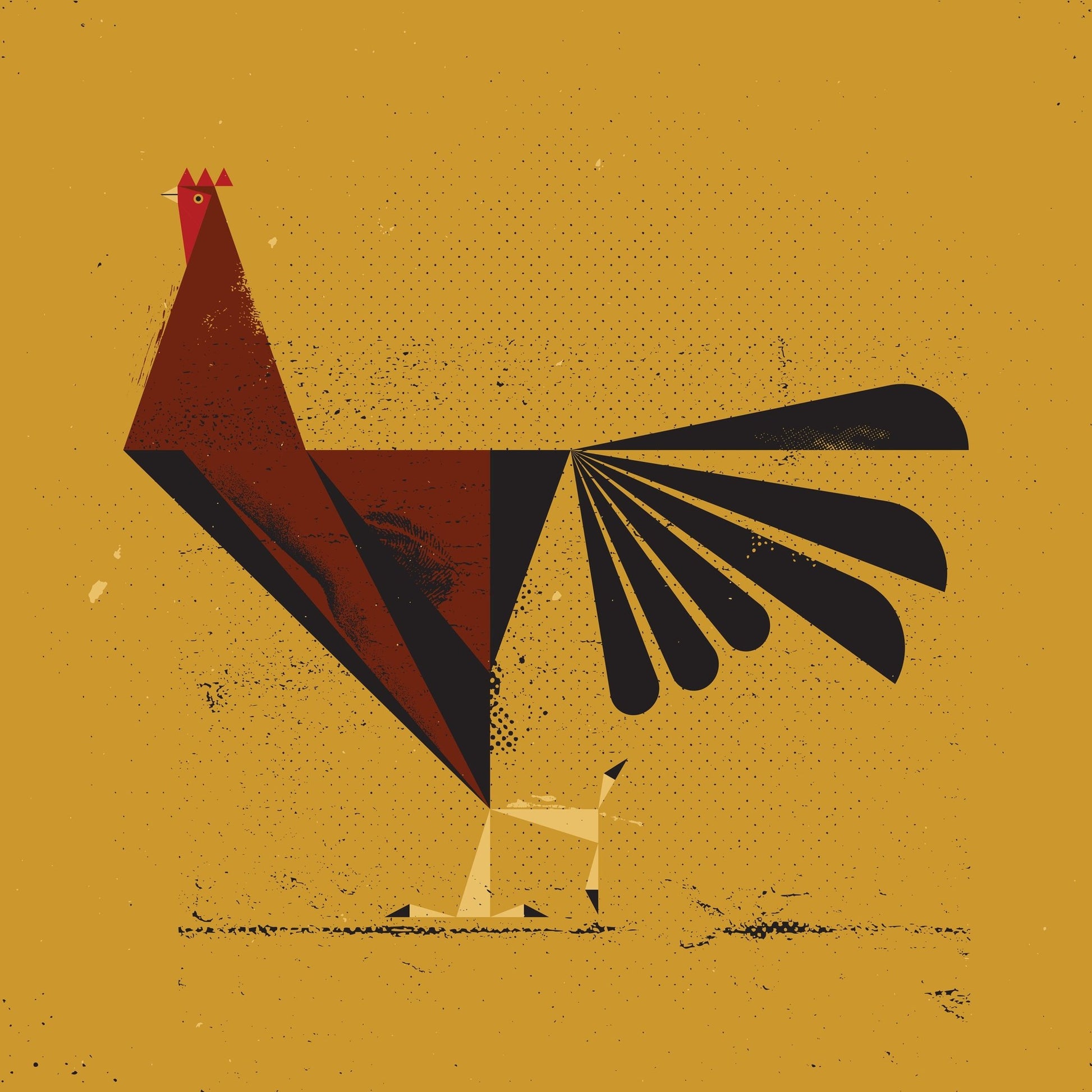 Geometric Red Bird
