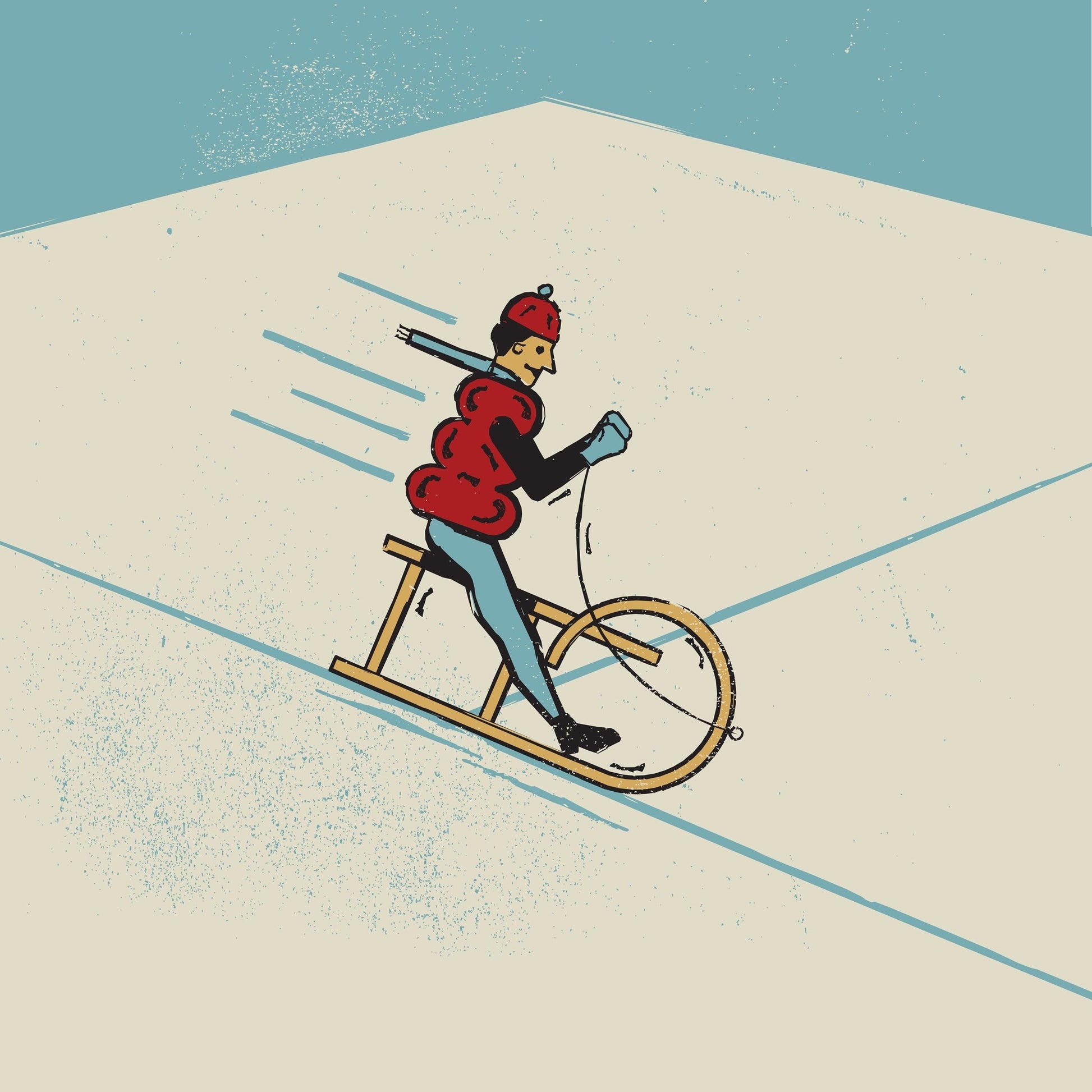 Vintage Snow Cyclist