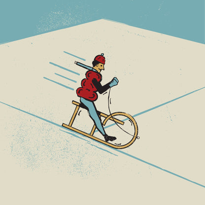 Vintage Snow Cyclist
