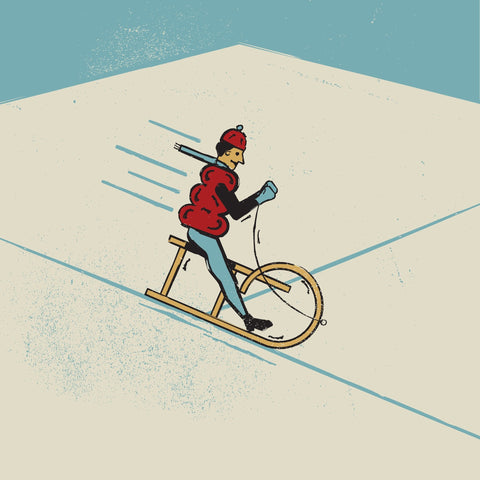Vintage Snow Cyclist