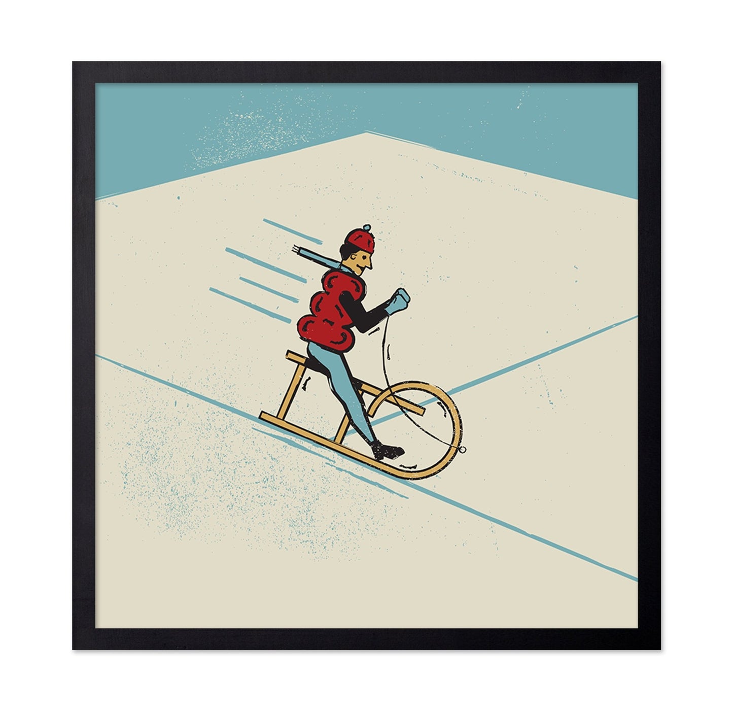 Vintage Snow Cyclist