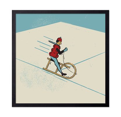 Vintage Snow Cyclist