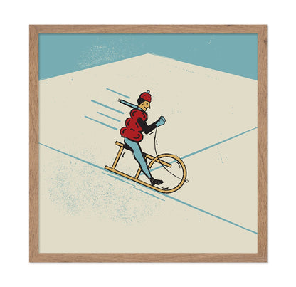 Vintage Snow Cyclist