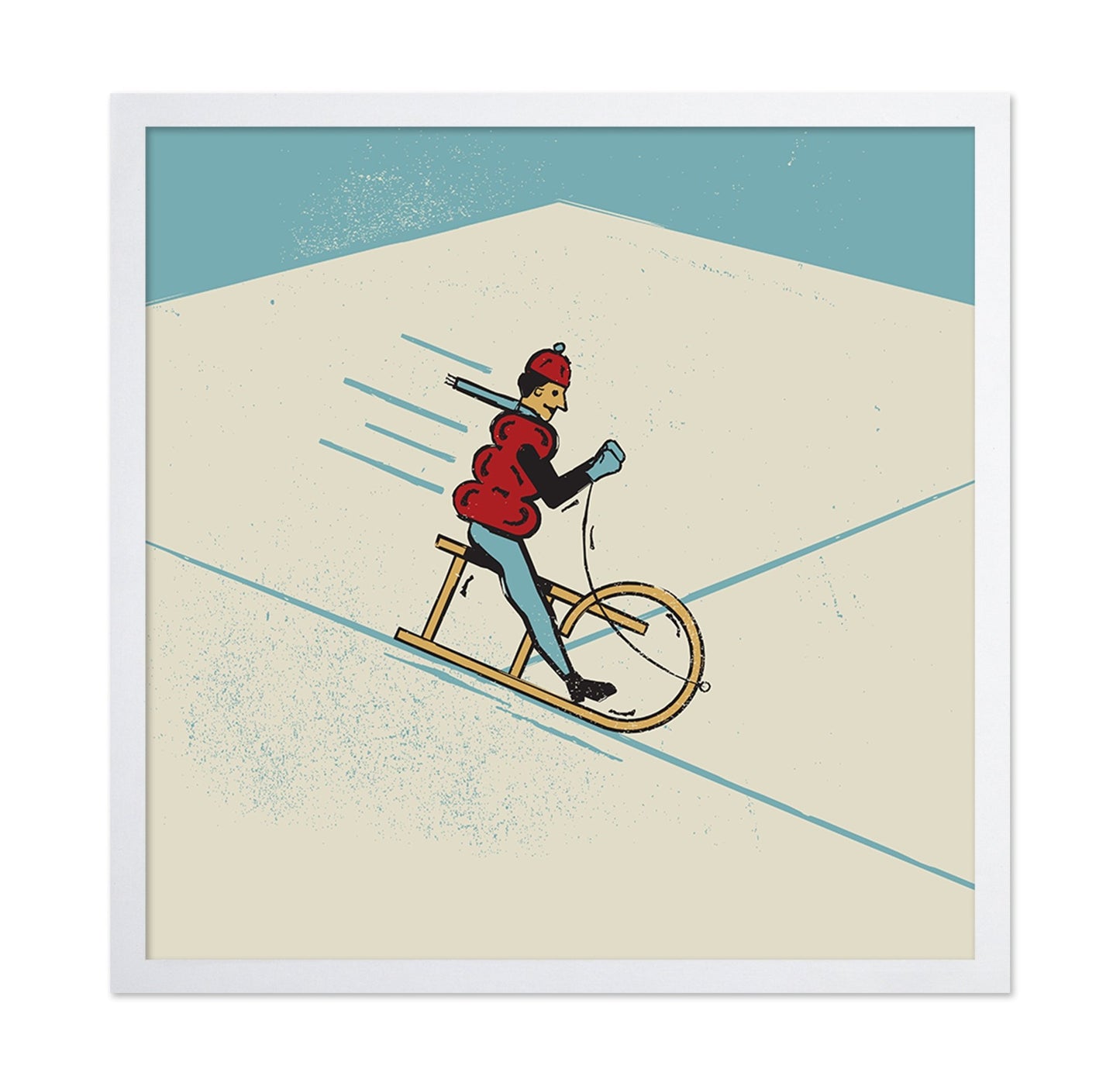 Vintage Snow Cyclist