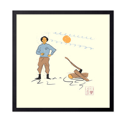 Woodcutter At Sunset