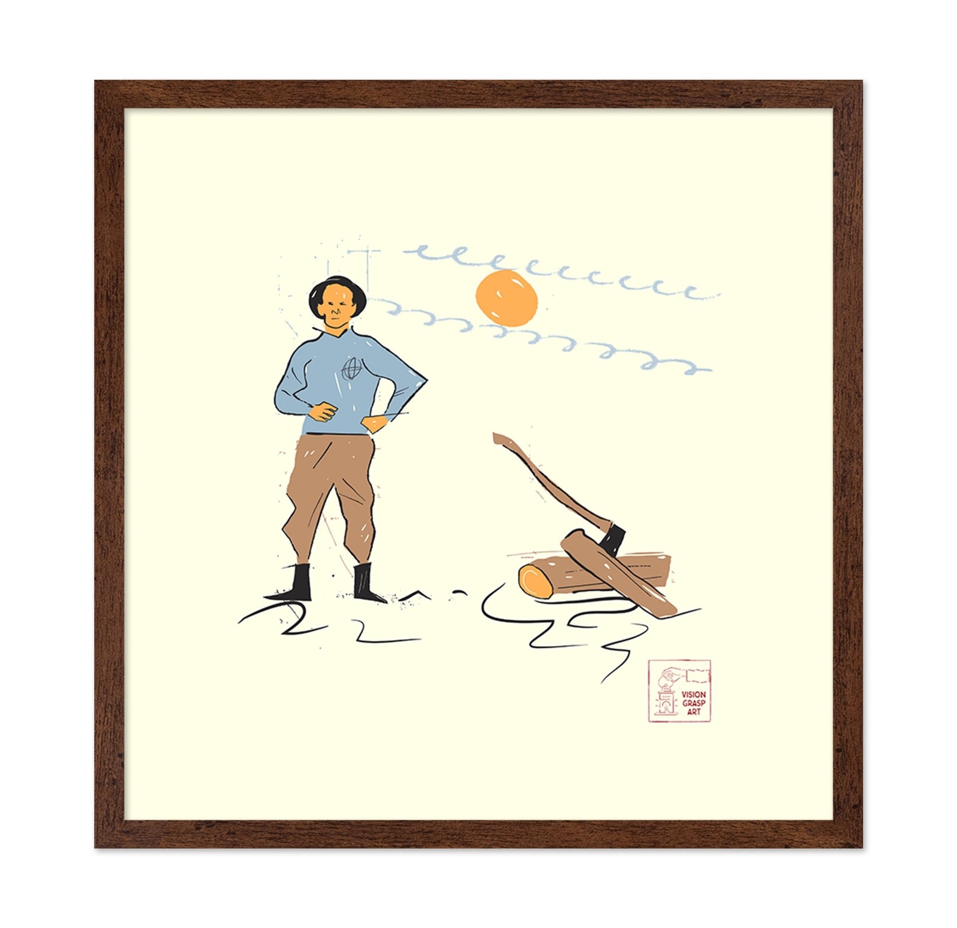 Woodcutter At Sunset
