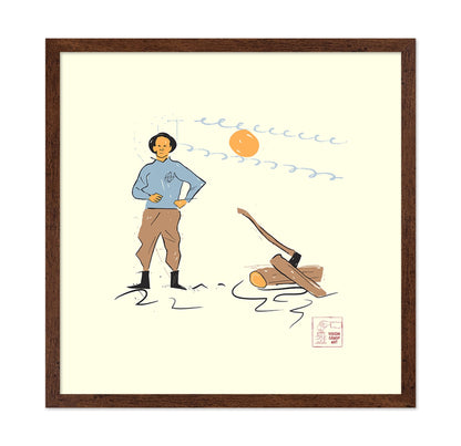 Woodcutter At Sunset