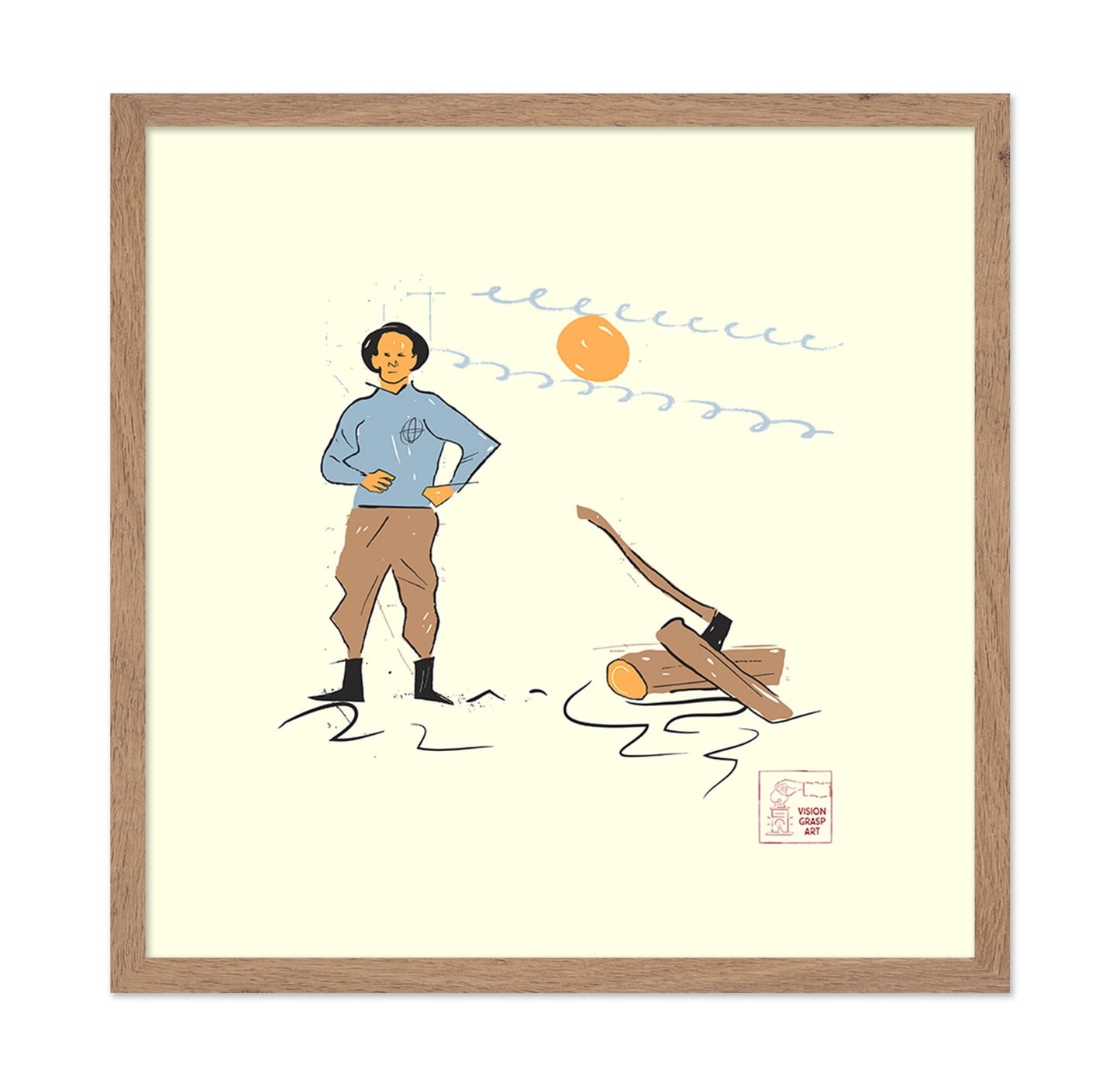 Woodcutter At Sunset