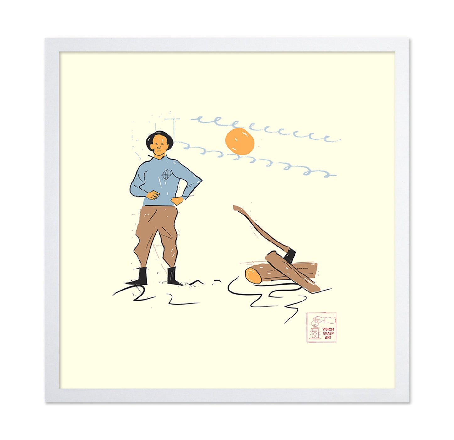 Woodcutter At Sunset