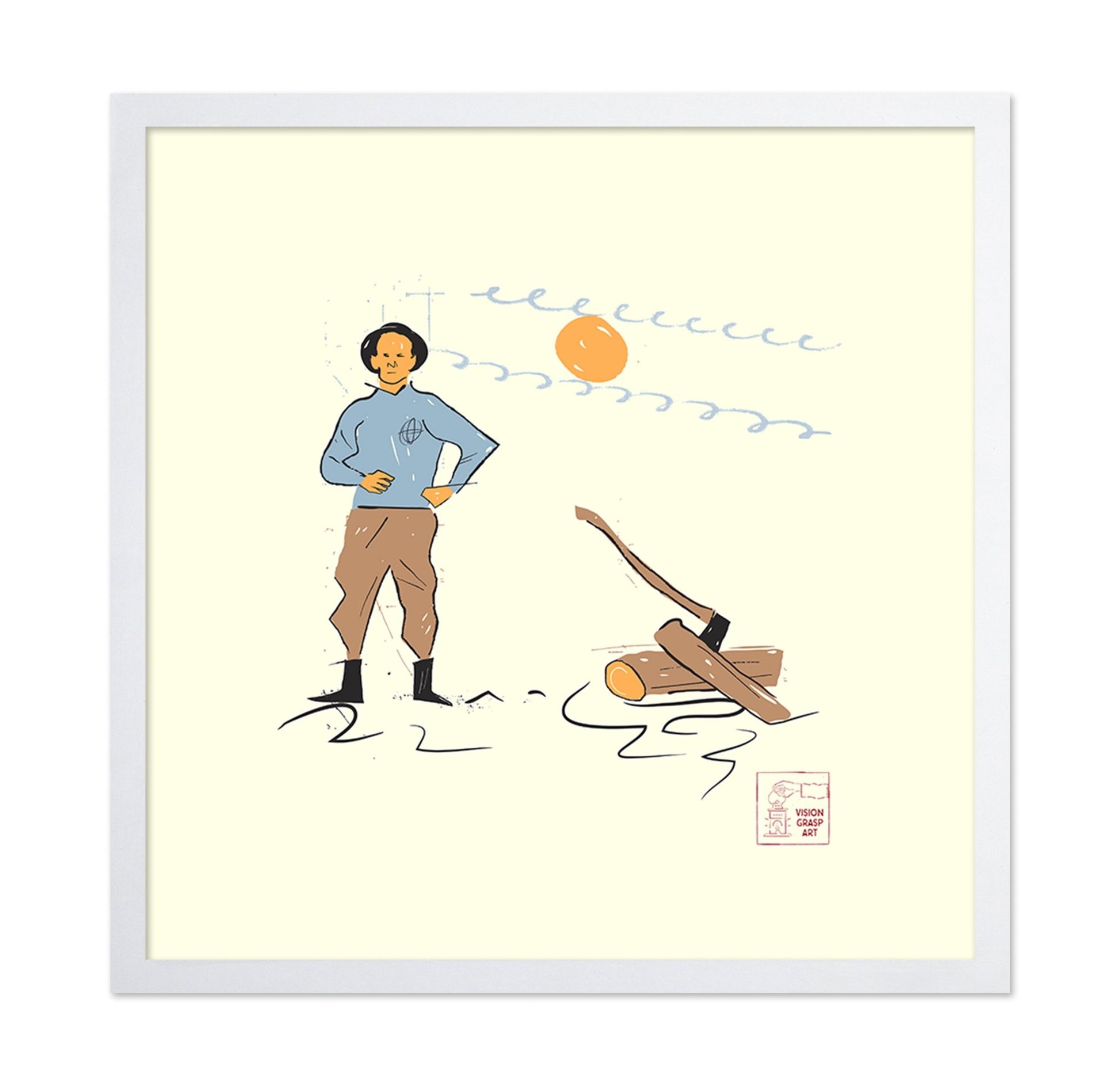 Woodcutter At Sunset