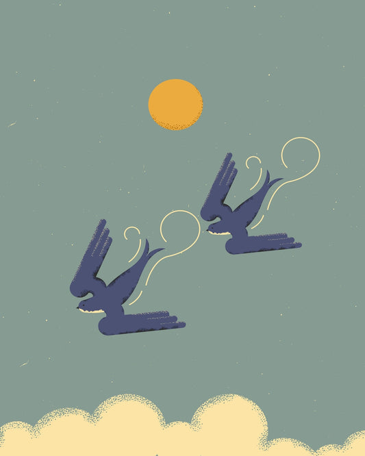Sunlit Flying Birds