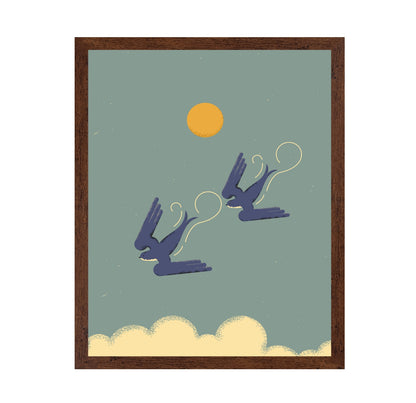 Sunlit Flying Birds
