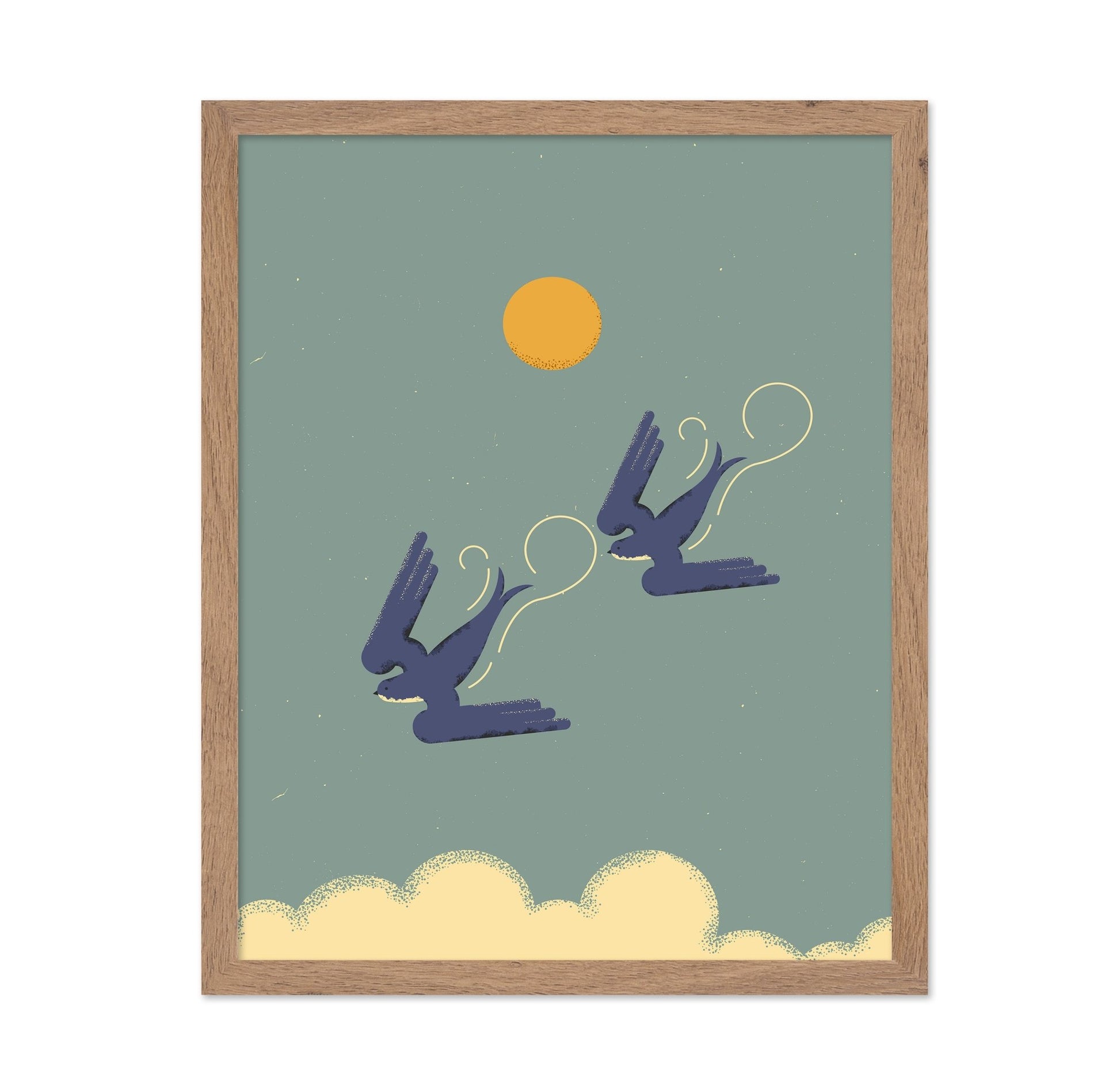 Sunlit Flying Birds