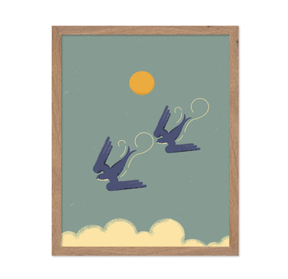 Sunlit Flying Birds