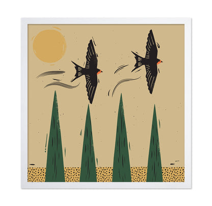 Flying Birds Minimal Scene