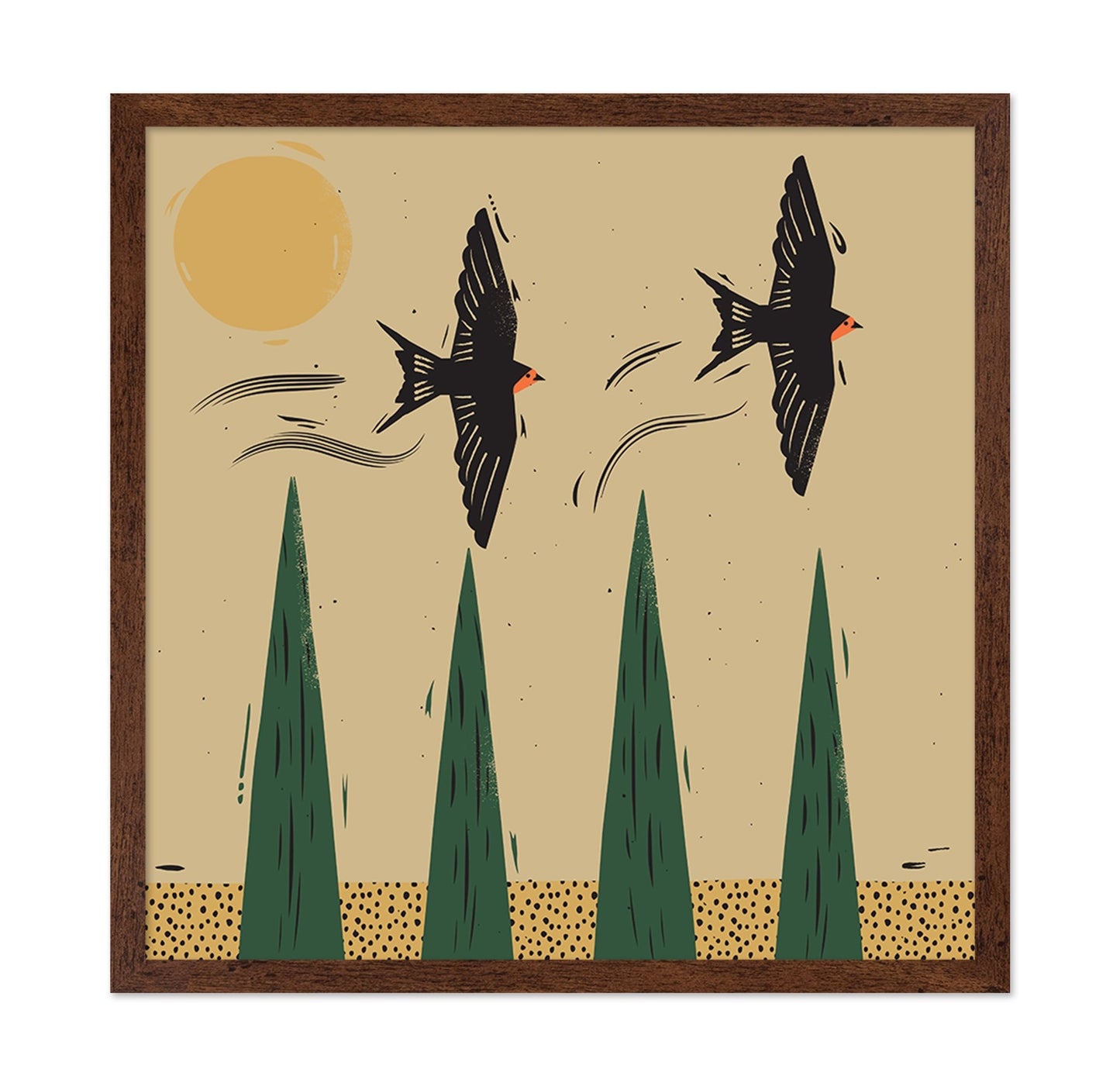 Flying Birds Minimal Scene