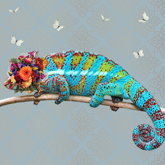 Floral Chameleon Portrait