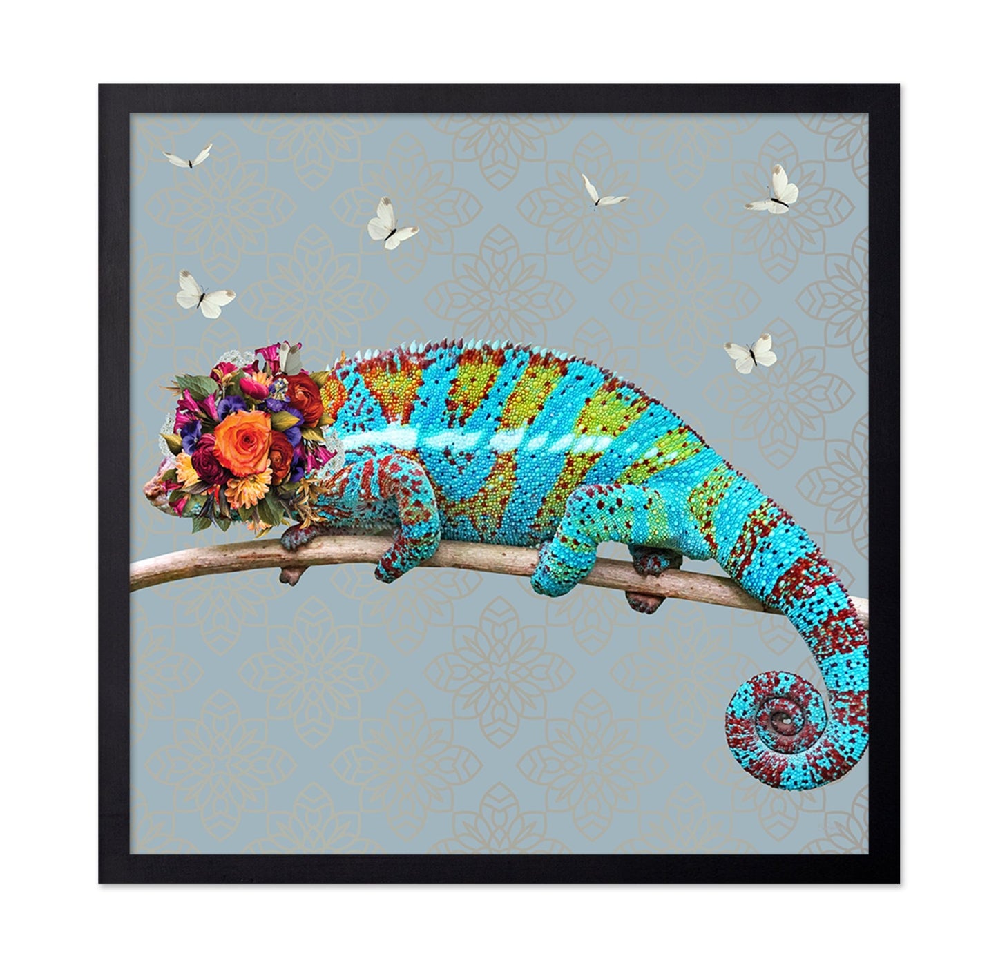 Floral Chameleon Portrait