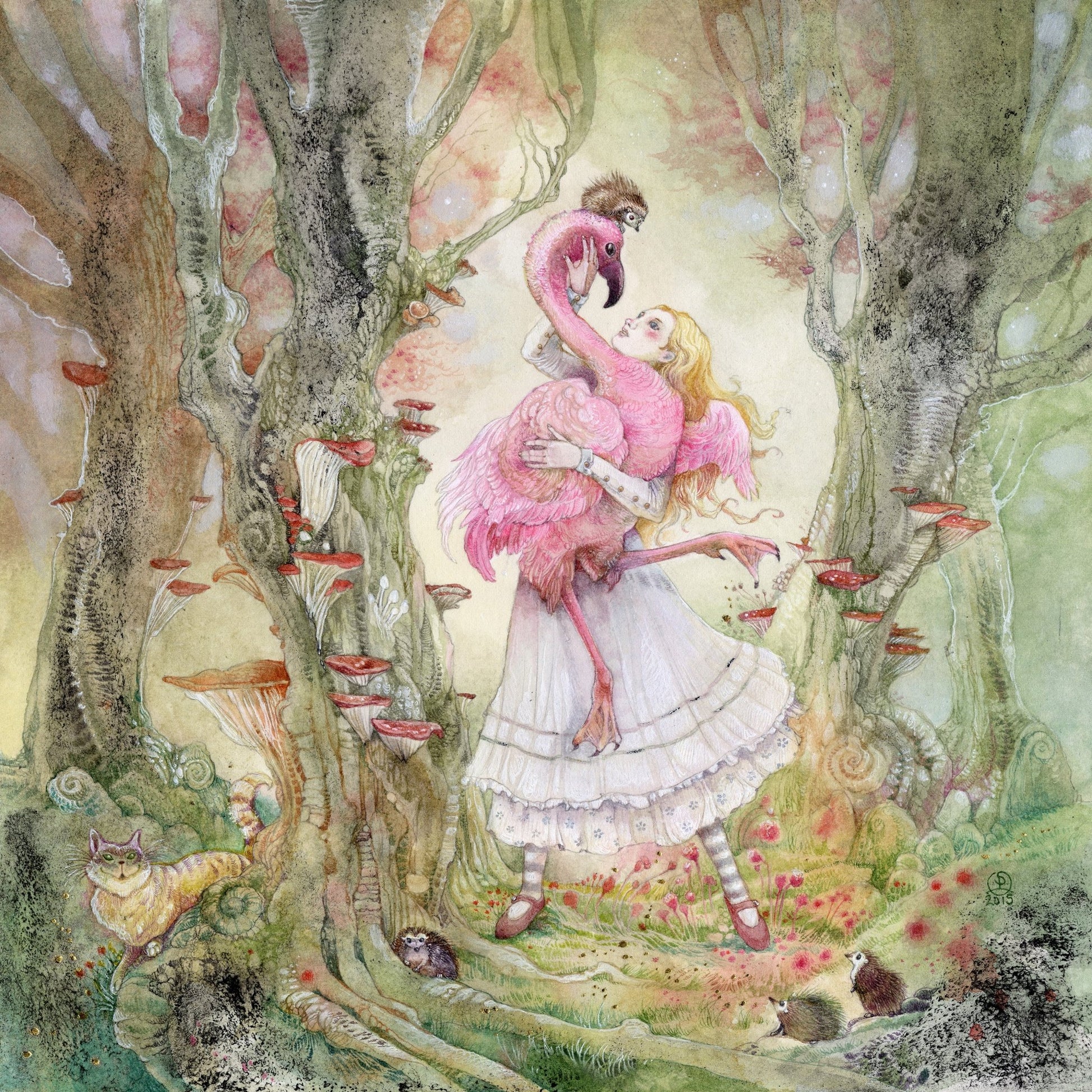 Girl With Pink Flamingo