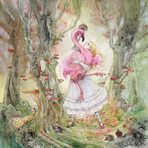 Girl With Pink Flamingo