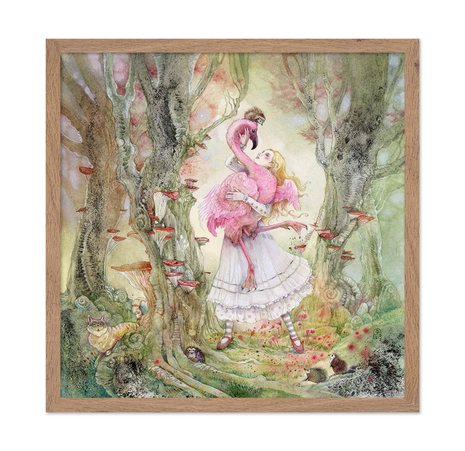 Girl With Pink Flamingo