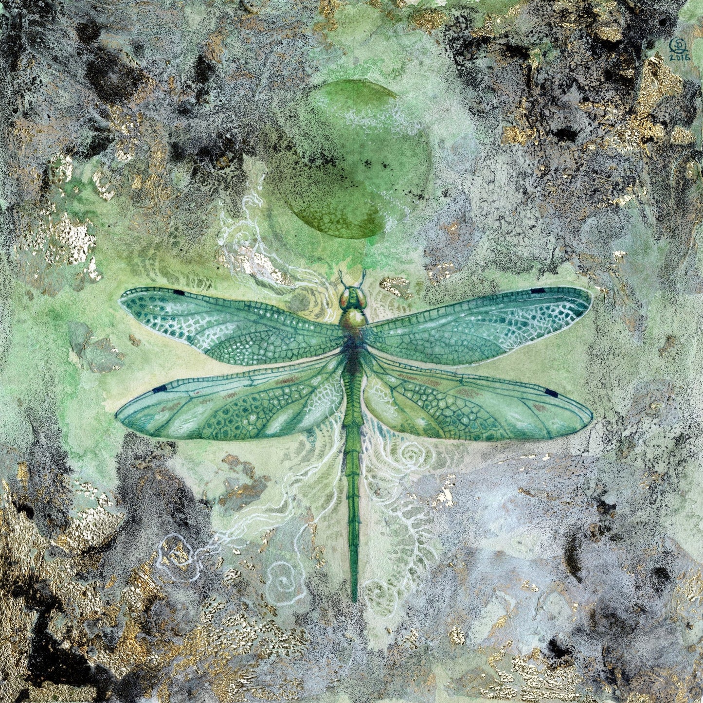 Emerald Dragonfly Glow