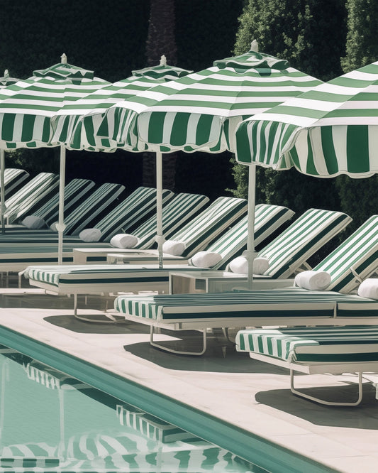 Green Stripe Poolside