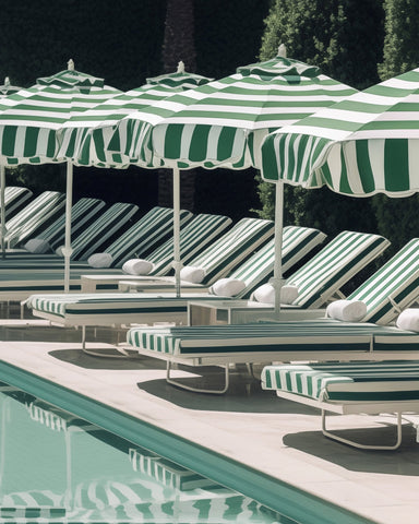 Green Stripe Poolside
