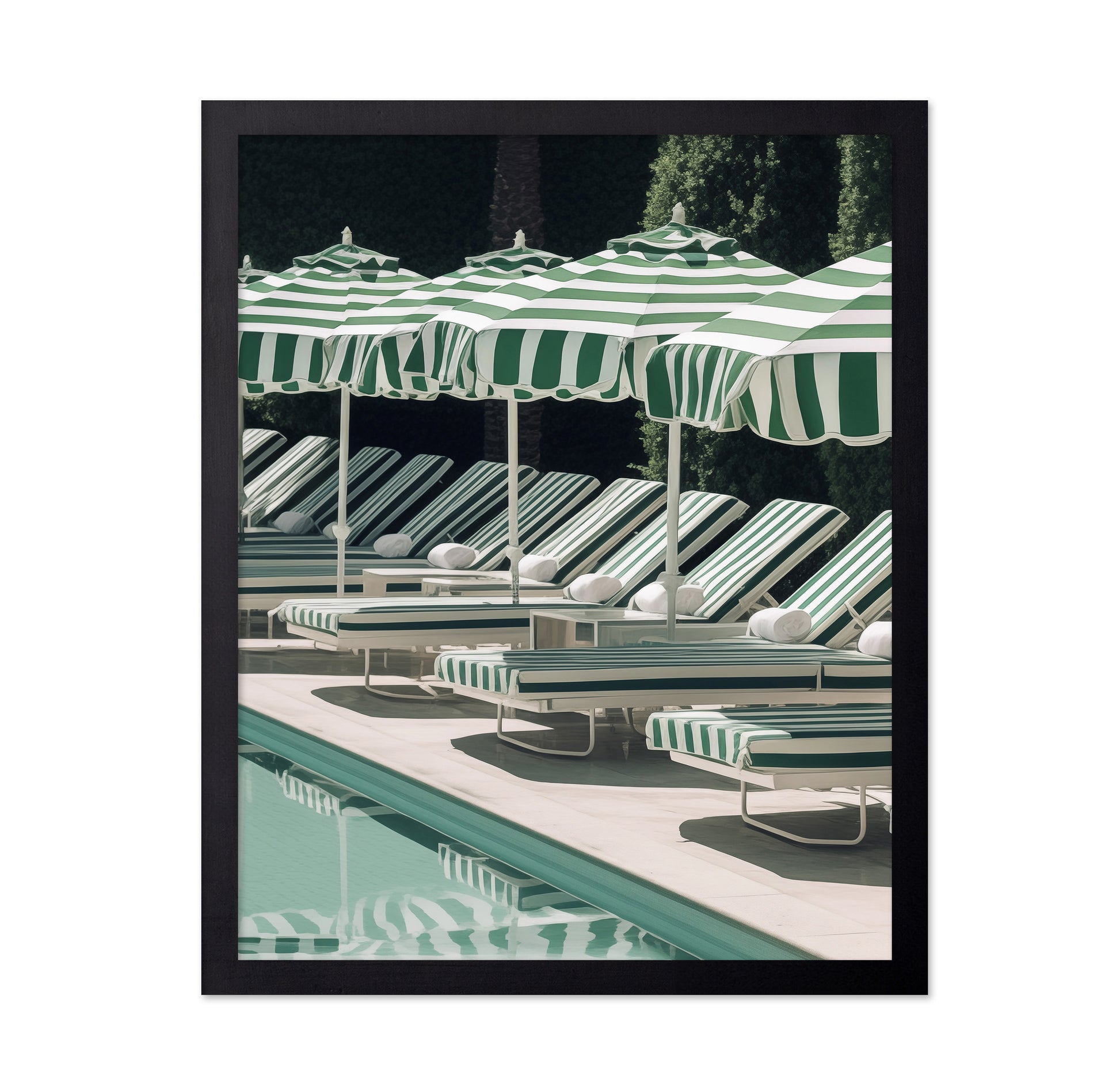 Green Stripe Poolside