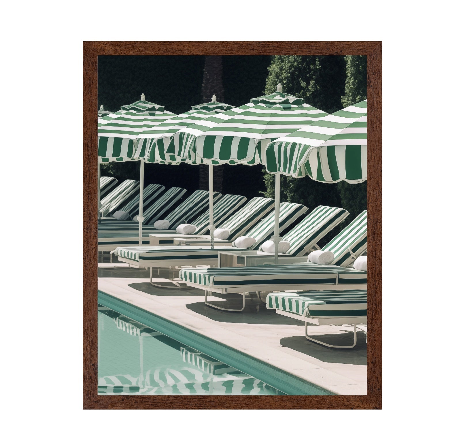 Green Stripe Poolside