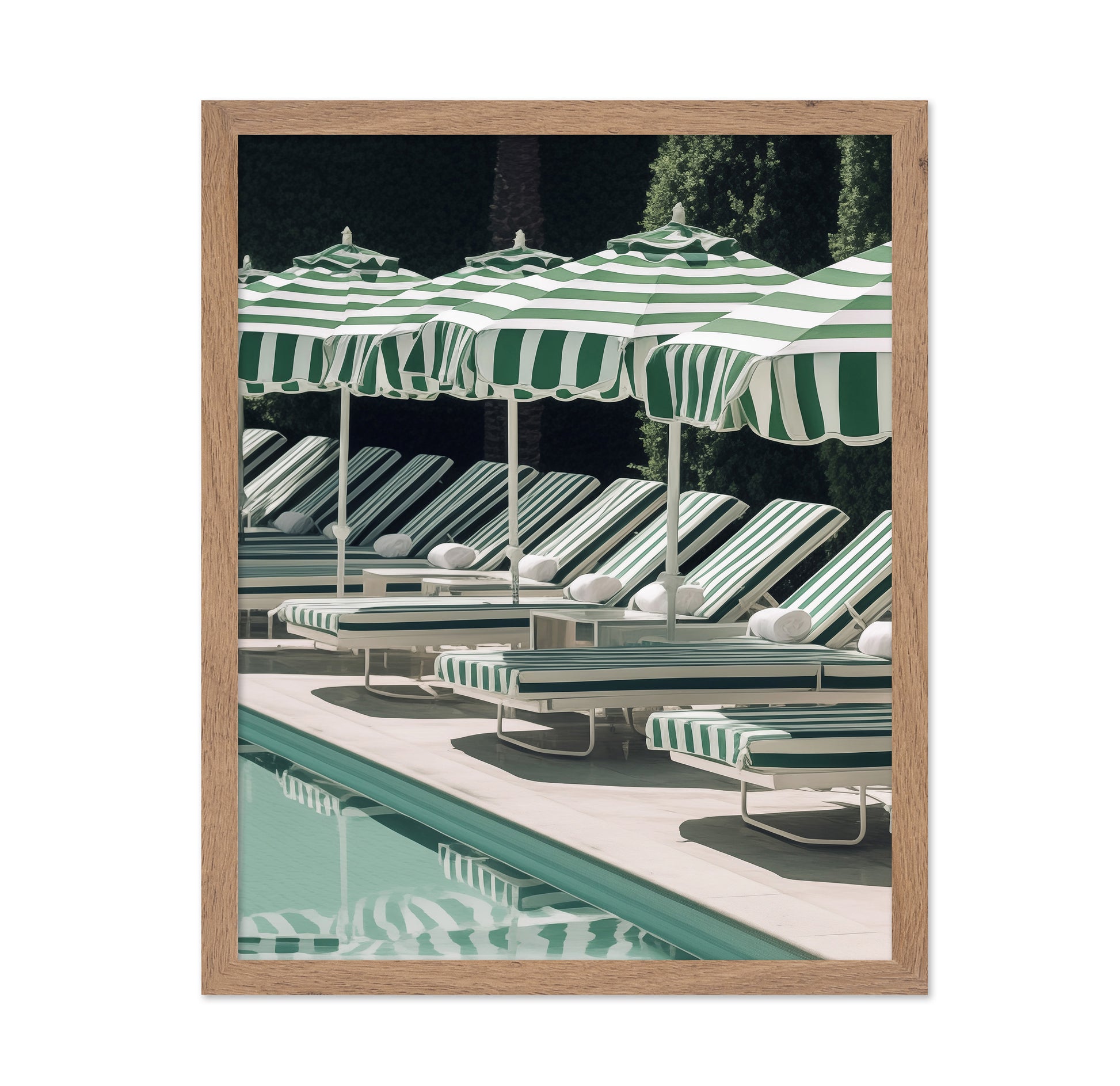 Green Stripe Poolside