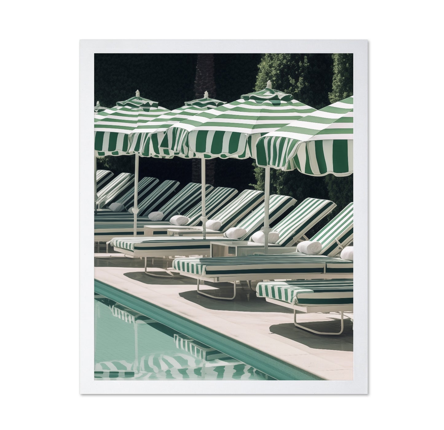 Green Stripe Poolside