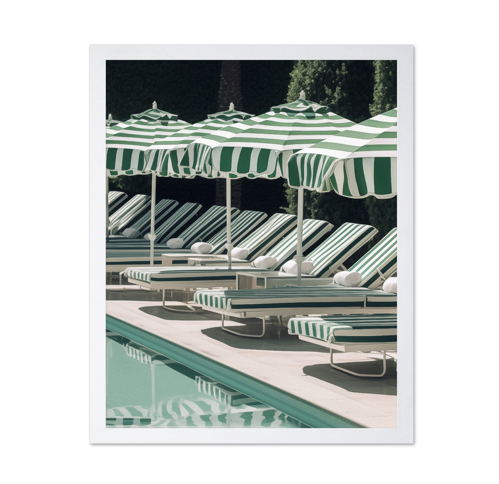 Green Stripe Poolside