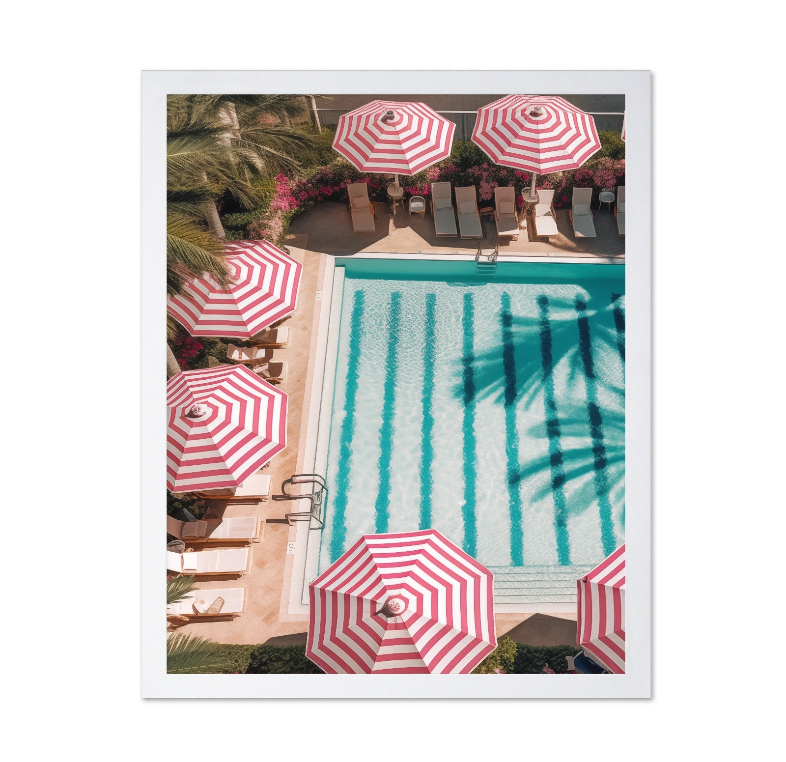 Pink Stripe Poolside
