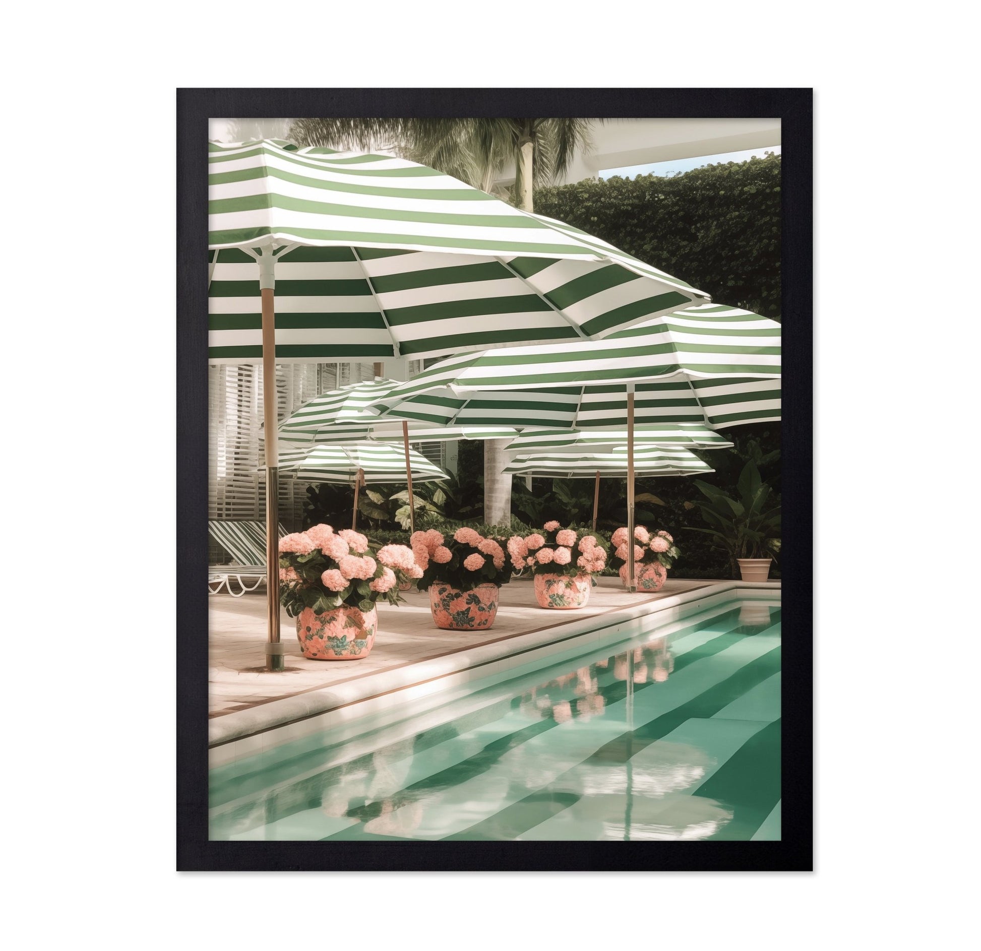 Green Poolside Umbrellas