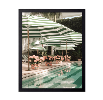 Green Poolside Umbrellas