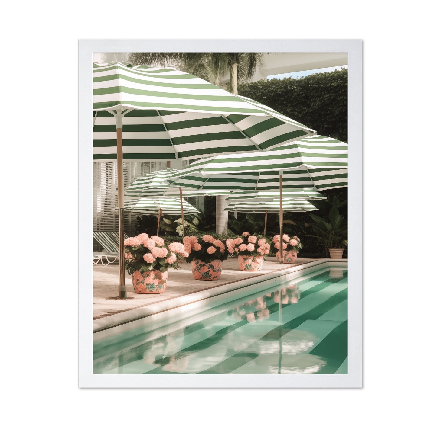 Green Poolside Umbrellas