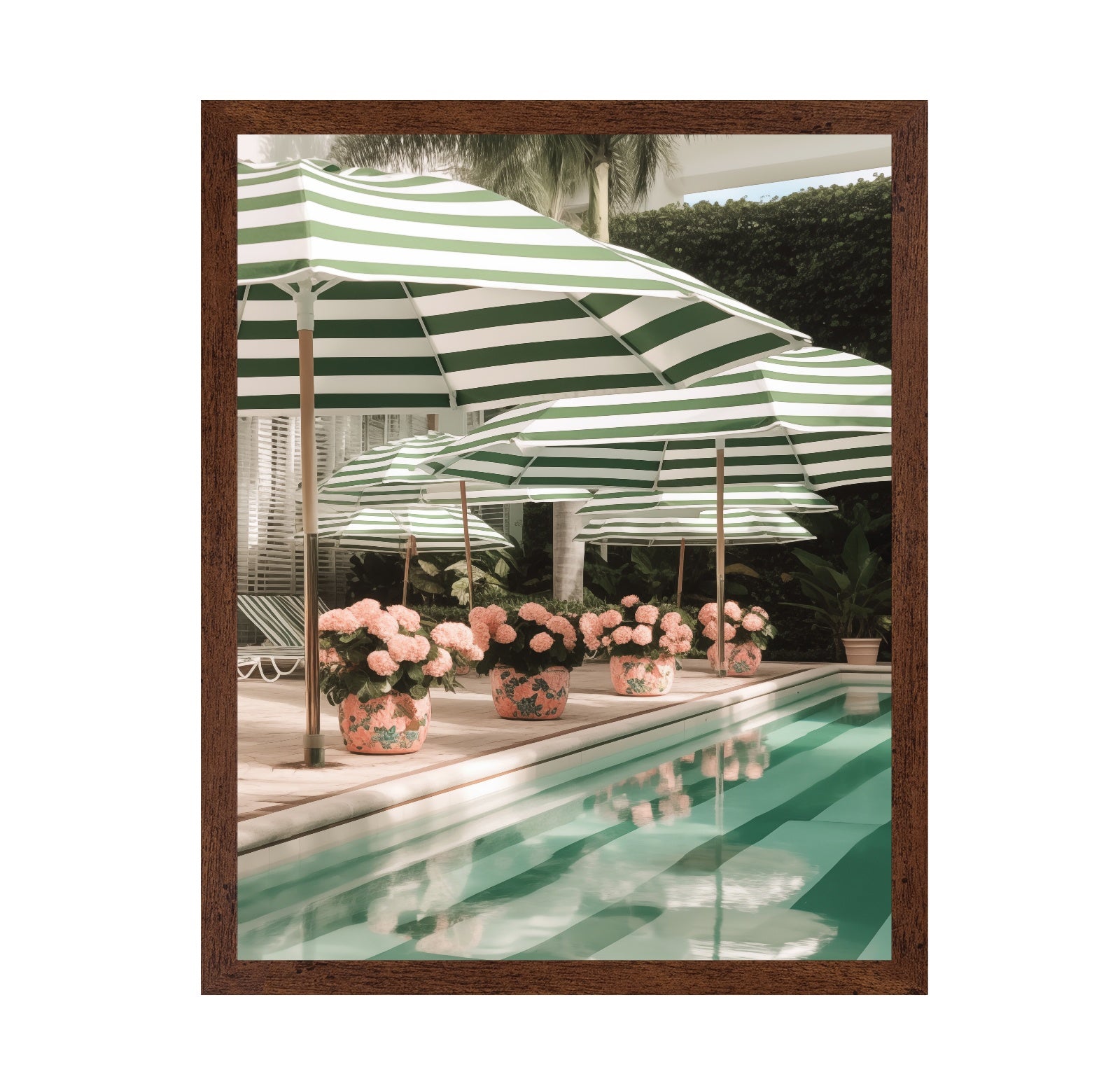 Green Poolside Umbrellas