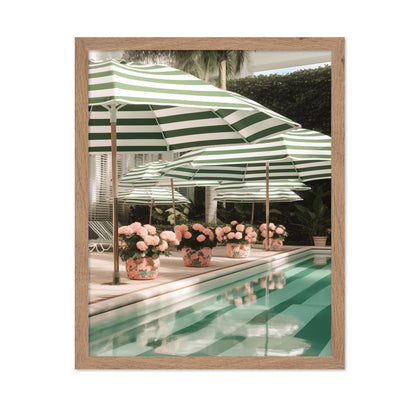 Green Poolside Umbrellas