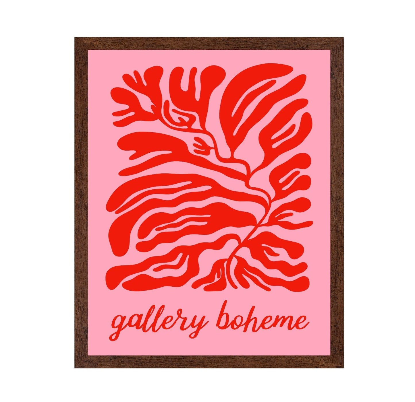 Red Botanical Silhouette