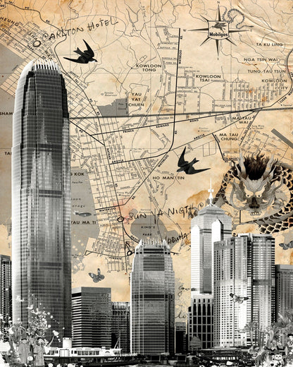 Hong Kong Skyline Map